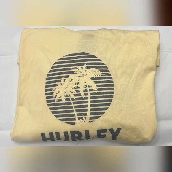 Hurley Light Yellow Tropical Escape Hoodie Tee - Picture 2 of 5